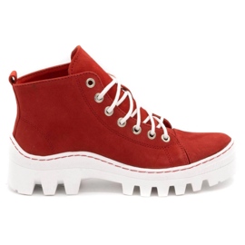 Polbut Leder Damenstiefel D1 rot