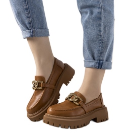 Camel Loafer mit hoher Sohle von Emila braun