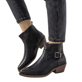 Schwarze Jodhpur-Stiefel mit Monroy-Schnalle