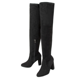 Schwarze Stiefel mit hohen Absätzen SQ3269 Schwarz