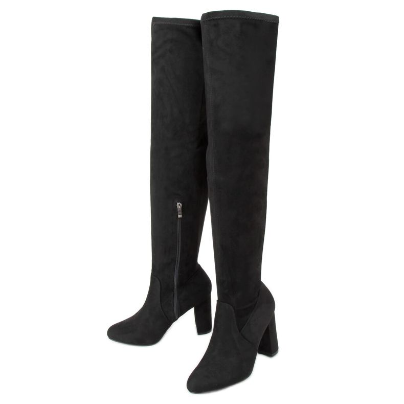 Schwarze Stiefel mit hohen Absätzen SQ3269 Schwarz