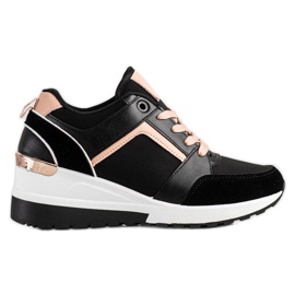 SHELOVET Keil Turnschuhe schwarz