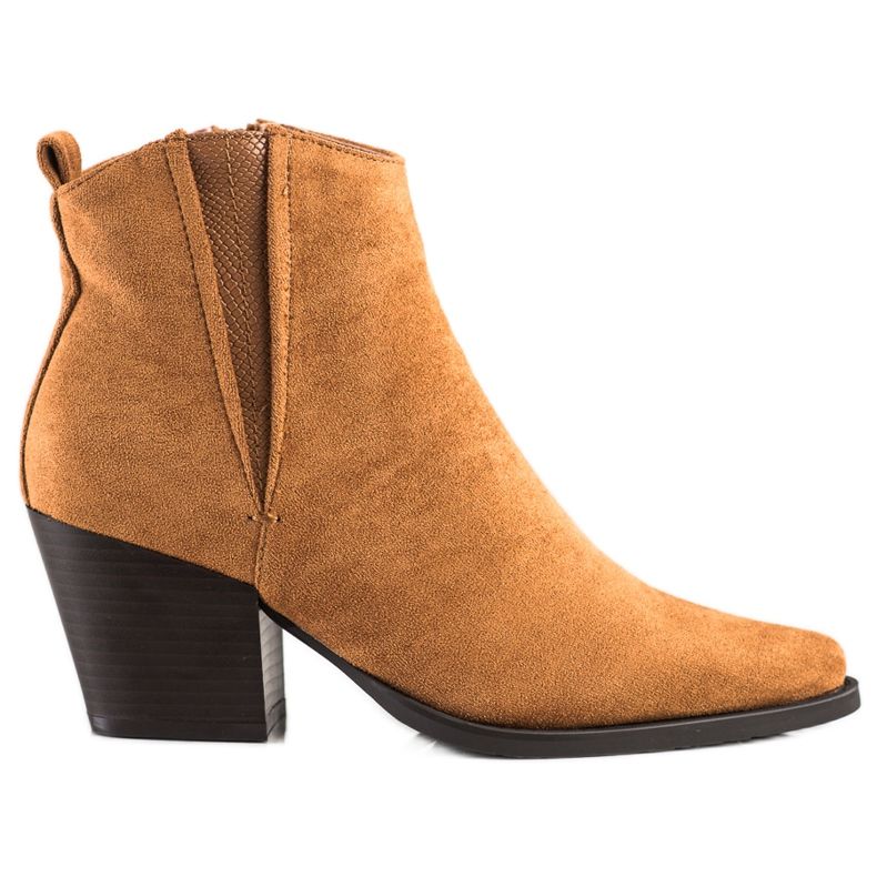 Bestelle Wildlederstiefel in Spitz braun