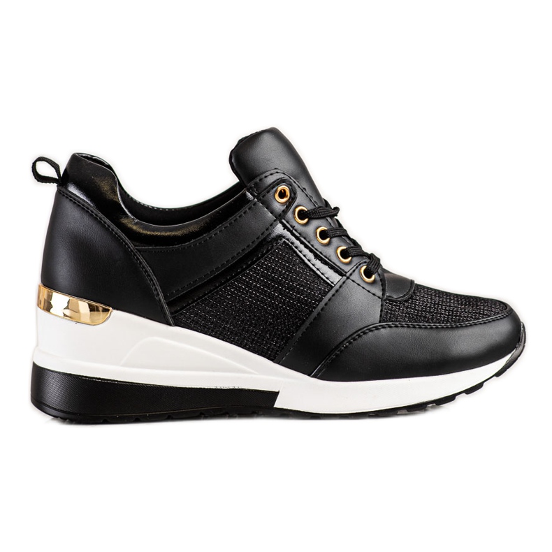 Diamantique Schwarze Turnschuhe mit Keilabsatz