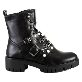 Cm Paris Modische Arbeiter mit Perlen schwarz