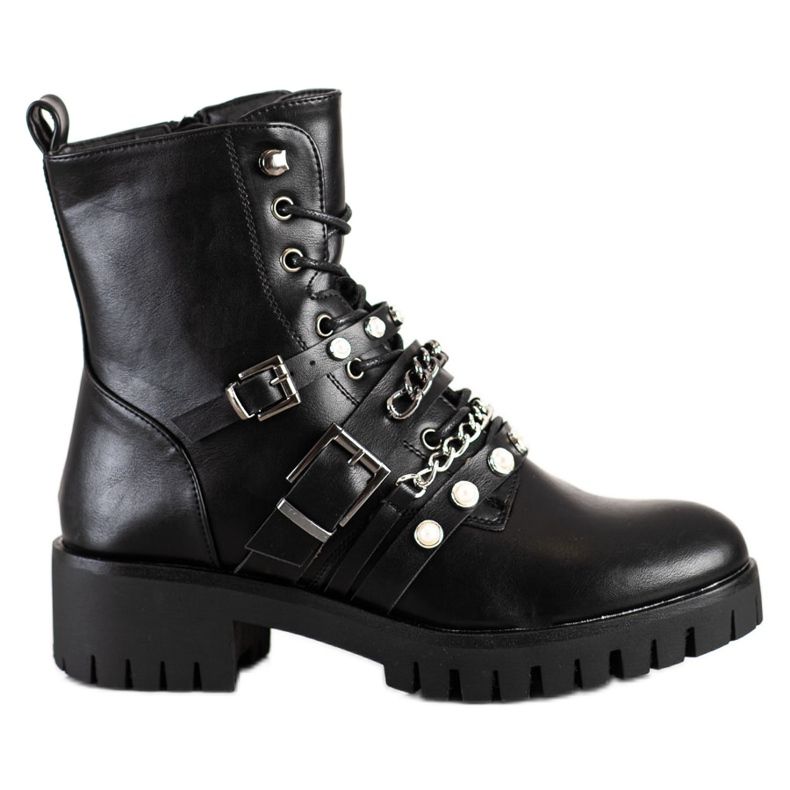 Cm Paris Modische Arbeiter mit Perlen schwarz