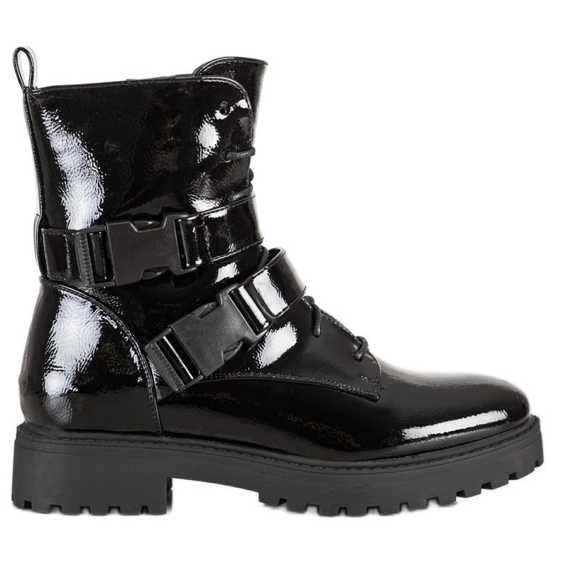 Bestelle Lackierte Arbeiter mit Schnallen schwarz