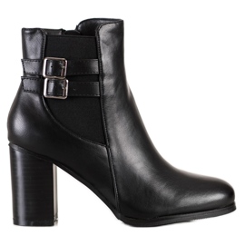 Renda Stiefel mit dekorativen Schnallen schwarz