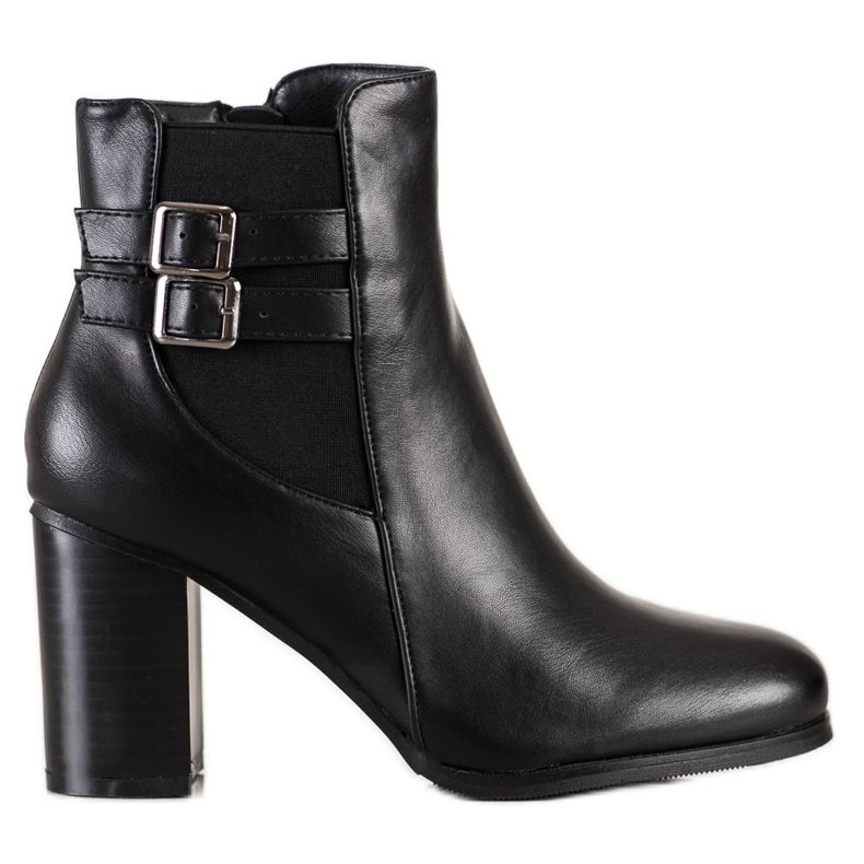 Renda Stiefel mit dekorativen Schnallen schwarz