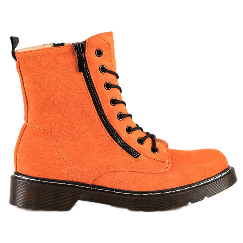 SHELOVET Orange Trapper mit dekorativem Reißverschluss