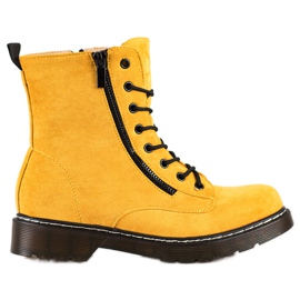 SHELOVET Gelbe Trapper mit dekorativem Reißverschluss