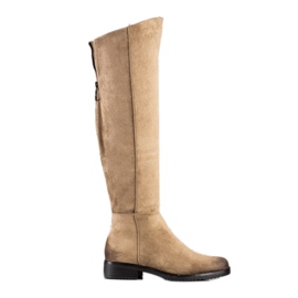 Lässige VINCEZA Stiefel aus Wildleder beige