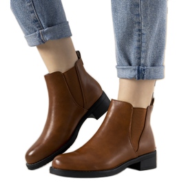 Guliet flache Kamelstiefel für Damen braun