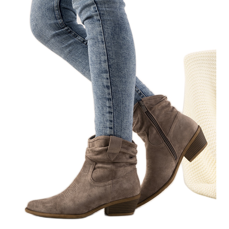 Braune Taup Cowboystiefel für Damen