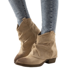 Beige Damen Cowboystiefel Belloci