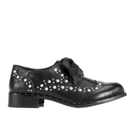 Schwarze Oxfords mit Delvis Nieten