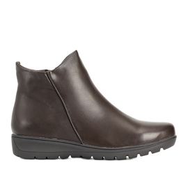 Garrido braune glatte flache Stiefel