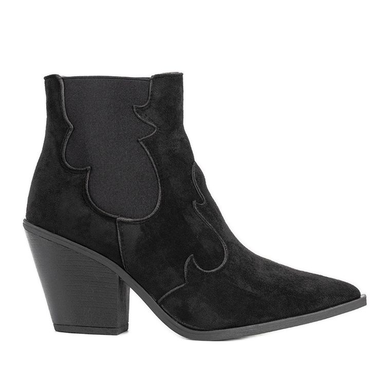 Schwarze Damen Cowboystiefel mit elastischem Barela