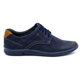 KOMODO Herren Freizeitschuhe aus Leder 858K marineblau navy blau