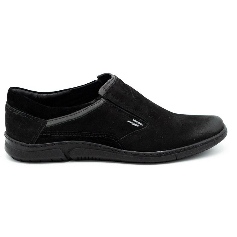 KOMODO Schwarze Herren Slipper aus Leder 860K