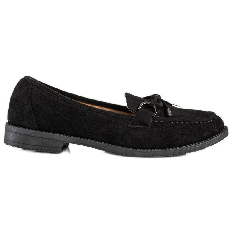 SHELOVET Wildleder-Loafer mit Schleife schwarz