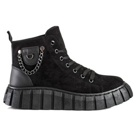 Seastar Wildleder-Sneaker mit Kette schwarz