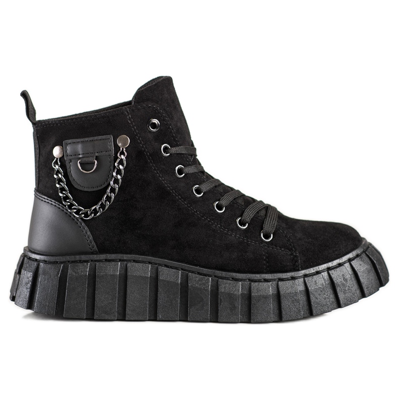Seastar Wildleder-Sneaker mit Kette schwarz