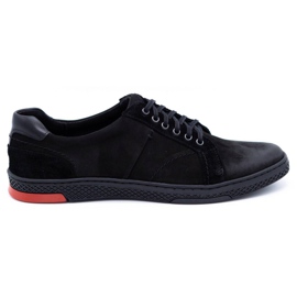 KOMODO Schwarze Herren Freizeitschuhe aus Leder 884K