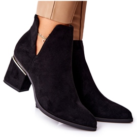 PS1 Wildlederstiefel für Damen mit Ausschnitten Schwarz Noel