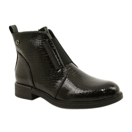 Lackstiefeletten mit Tiermuster Sergio Leone BT400 Schwarz