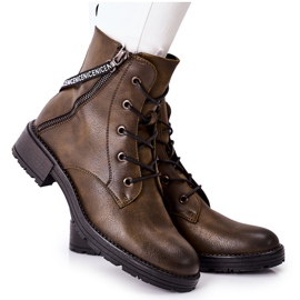 Vinceza Khaki Goorey Arbeiterstiefel für Damen grün