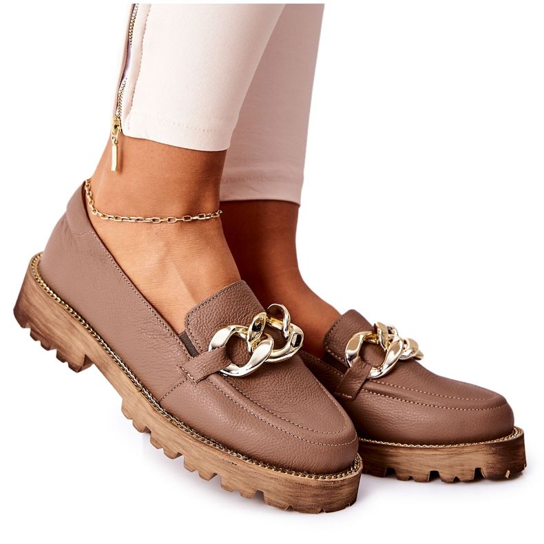 Nicole Damen Slipper Leder Braun Sthonto