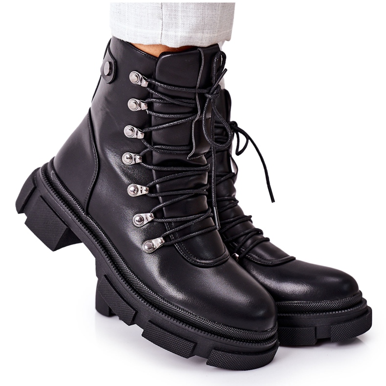 FI1 Schwarze Warme Stiefel für Damen Black Perfect