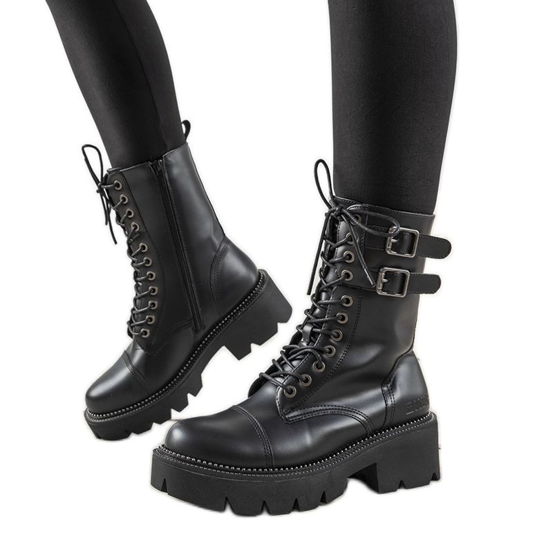 Schwarze hohe Big Star Damen Quesada Stiefel