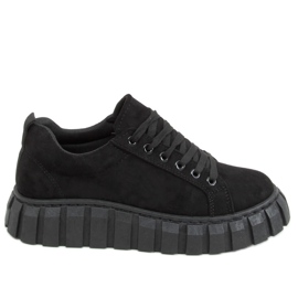 Schwarze 19287 All Black Sneaker mit dicker Sohle