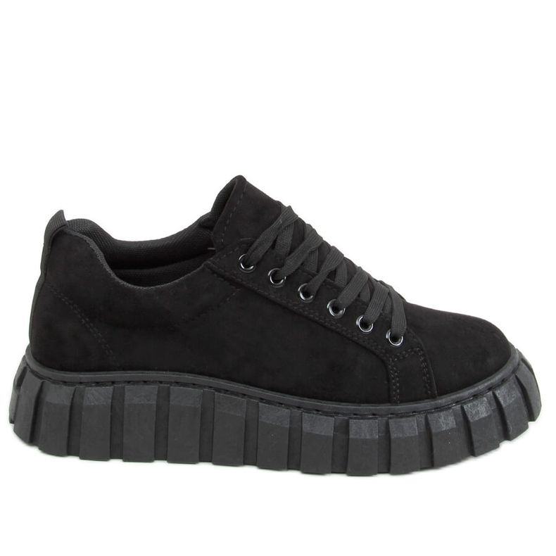 Schwarze 19287 All Black Sneaker mit dicker Sohle