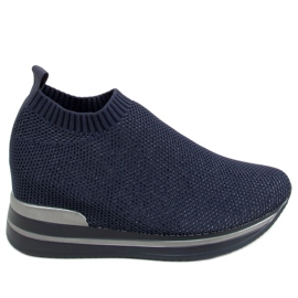 Marineblaue Sportschuhe auf einem Keil RQ316 Blue