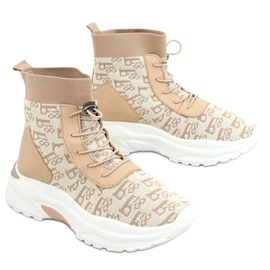 Sockenstiefelette beige 85-743 Khaki