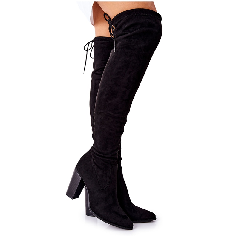 Vinceza Damenstiefel mit Absatz Wildleder Schwarz Monleek