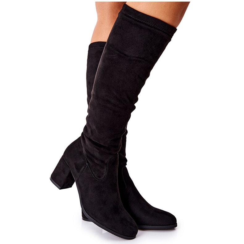 Vinceza Damenstiefel mit hohem Absatz Wildleder Schwarz Newferry