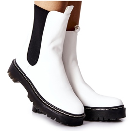 S.Barski Hohe Stiefel für Damen Jodhpur-Stiefel Weiß Nemoreva