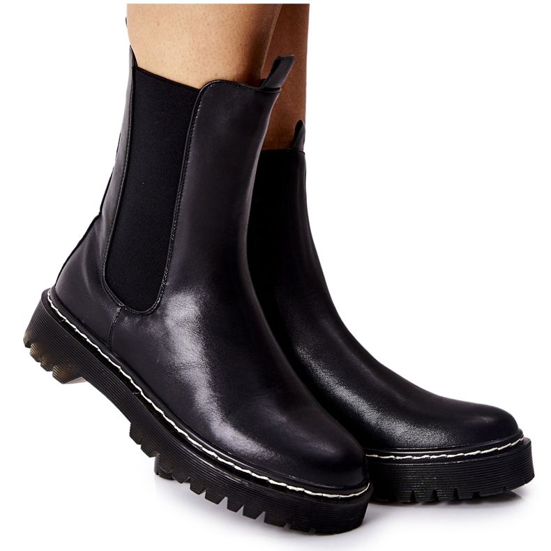 S.Barski Hohe Stiefel für Damen Jodhpur-Stiefel Schwarz Nemoreva