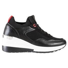 SHELOVET Slip-on-Sneaker mit Mesh schwarz