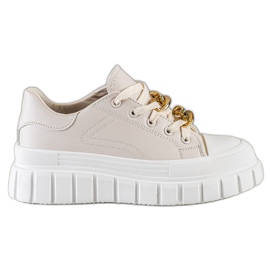 SHELOVET Sneakers mit Modekette beige