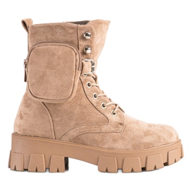 Wildleder Workers mit VINCEZA Tasche beige