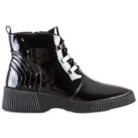 S. BARSKI Lackierte Stiefel auf der S.BARSKI-Plattform schwarz