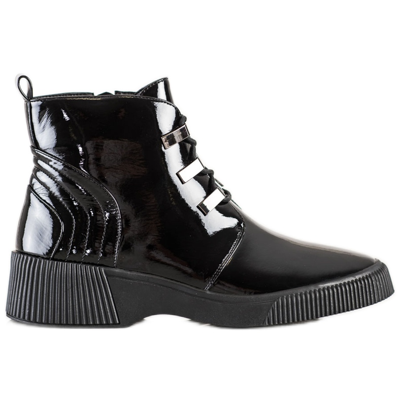 S. BARSKI Lackierte Stiefel auf der S.BARSKI-Plattform schwarz