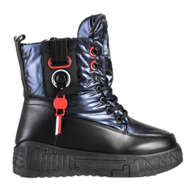 Seastar Warme Schneeschuhe auf der Plattform schwarz marineblau
