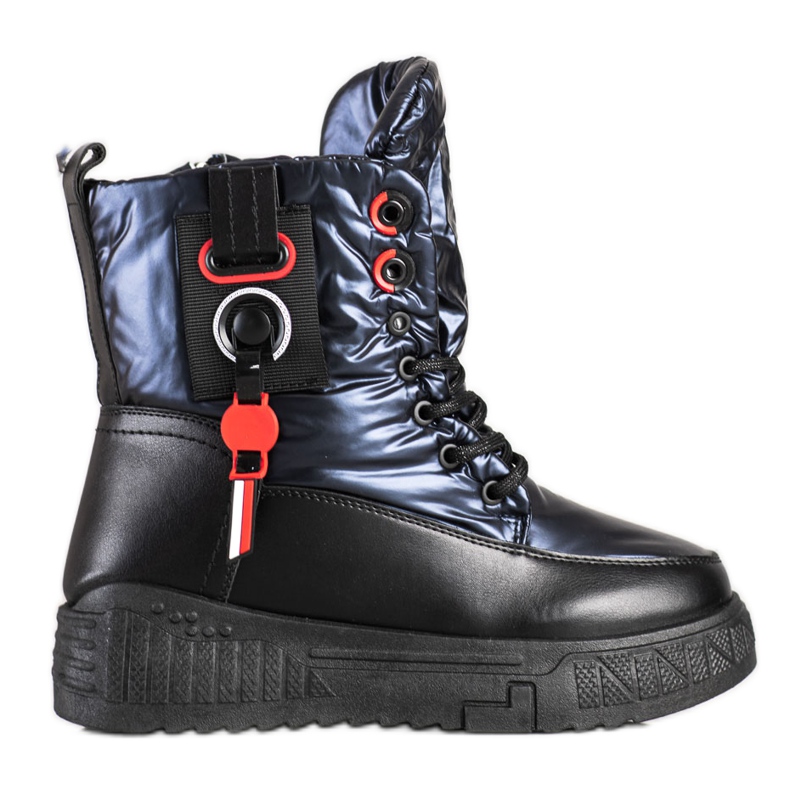 Seastar Warme Schneeschuhe auf der Plattform schwarz navy blau