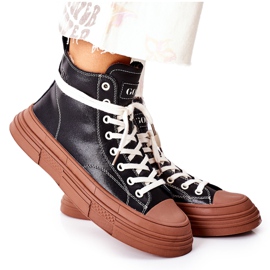 Damen Hochisolierte Sneakers GOE II2N4033 Schwarz braun